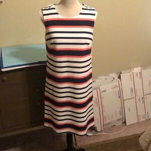 Striped Sleeveless Dress - Red, White, and Blue